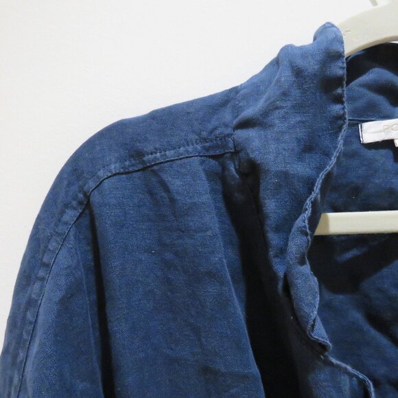 POSSE 100% Linen Phoenix Playsuit Romper in Navy Blue Minimalist - Size M/L - Picture 4 of 16